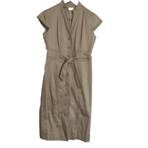 Calvin Klein tan button down dress